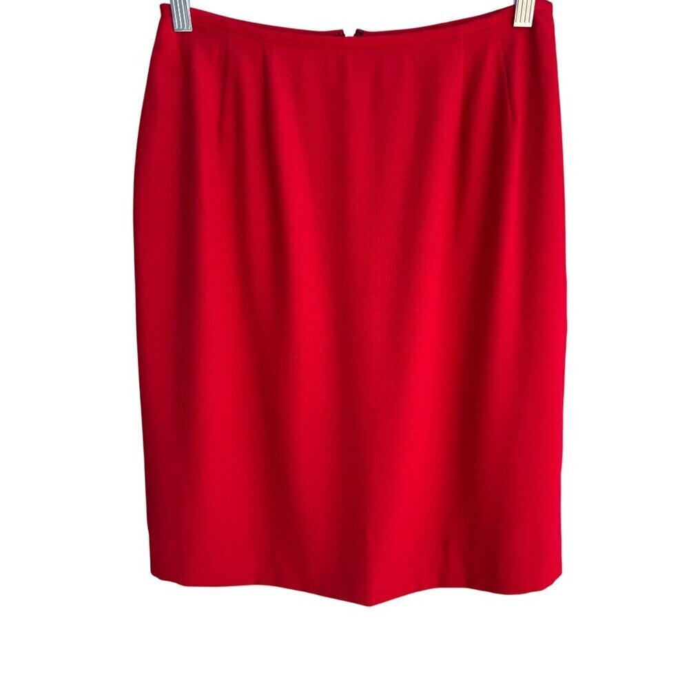 Sassco‎ Vintage Womens Red Back Zipper Closure Dressy Lined Mini Pencil Skirt 10
